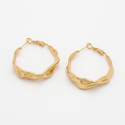 Aquabliss Stainless Steel 1.25" Twisted Hoop Earrings