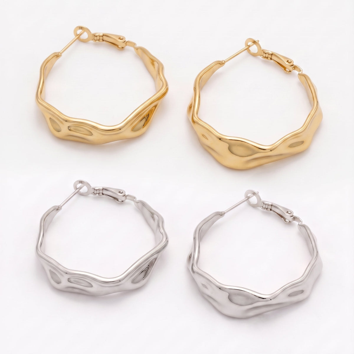 Aquabliss Stainless Steel 1.25" Twisted Hoop Earrings