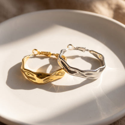 Aquabliss Stainless Steel 1.25" Twisted Hoop Earrings