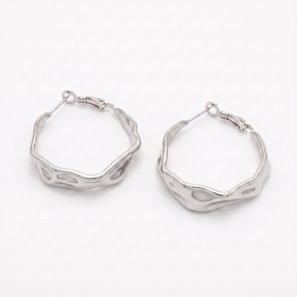 Aquabliss Stainless Steel 1.25" Twisted Hoop Earrings
