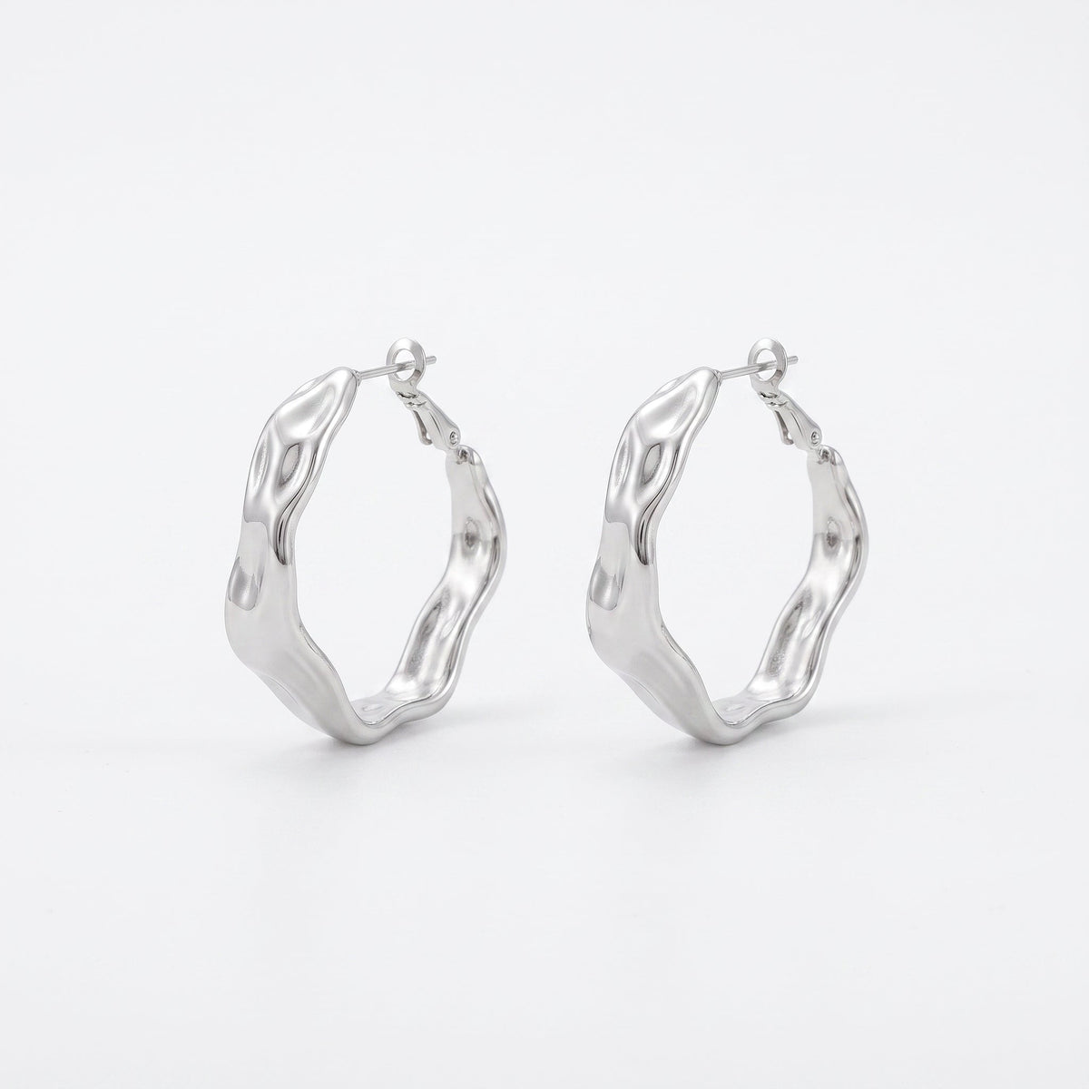 Aquabliss Stainless Steel 1.25" Twisted Hoop Earrings