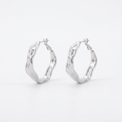 Aquabliss Stainless Steel 1.25" Twisted Hoop Earrings