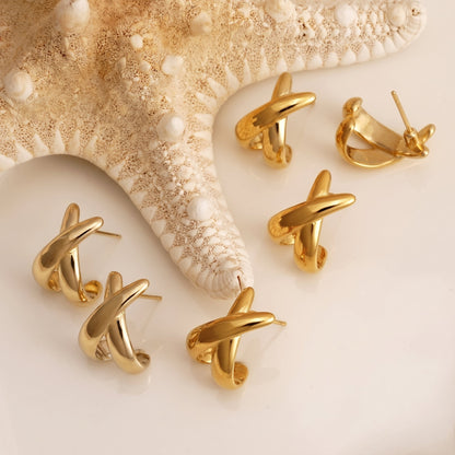 Criss Cross Stud Earrings