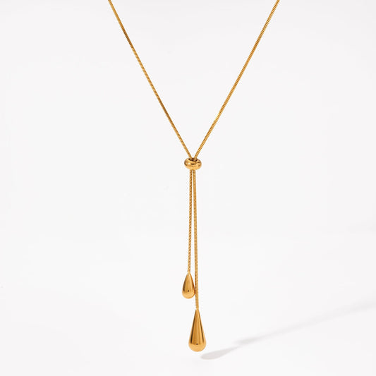 Aquabliss Gold-Tone Stainless Steel Adjustable Y Shaped Necklace