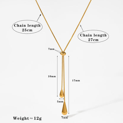 Aquabliss Gold-Tone Stainless Steel Adjustable Y Shaped Necklace