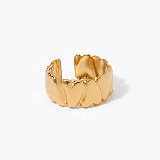 Multi-Heart Band Statement Open Ring