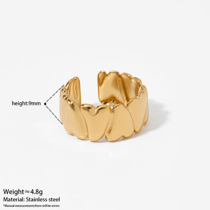 Multi-Heart Band Statement Open Ring