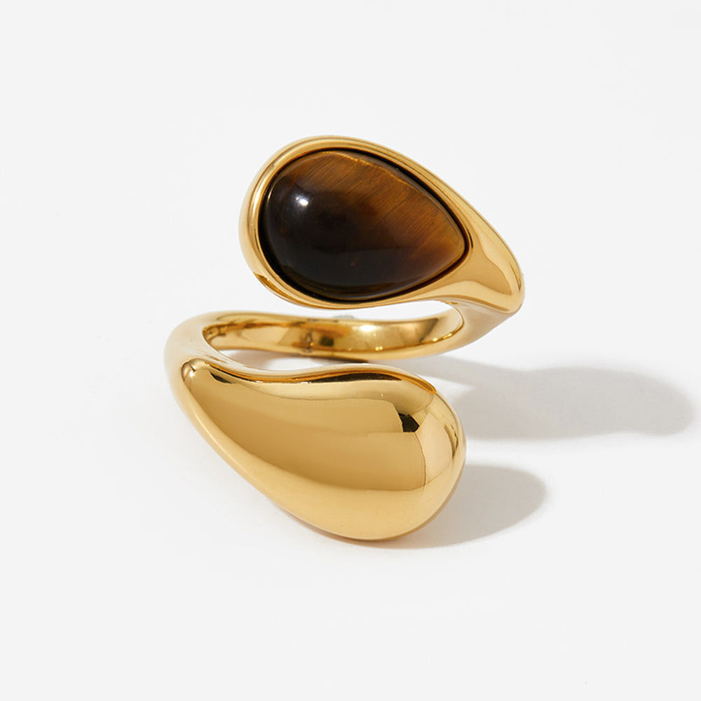 Tiger Eye Open Ring